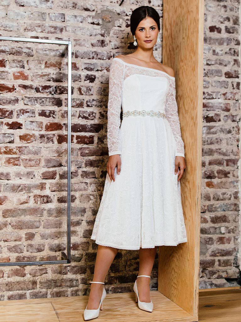 xKurzes Brautkleid / kurzes Hochzeitskleid vintage